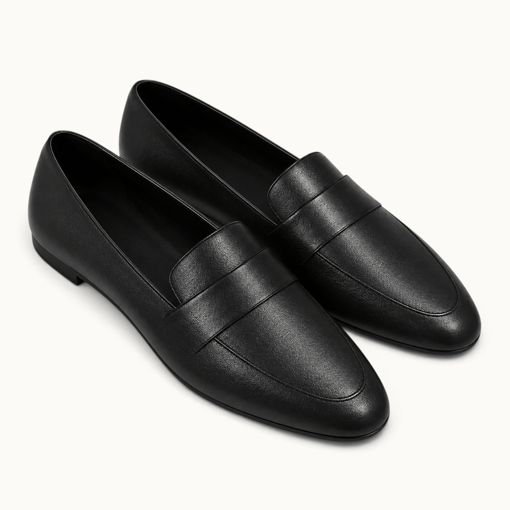 montelore-souliers Mocassins Noirs Plats
