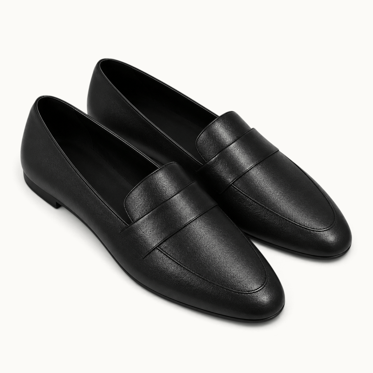montelore-souliers Mocassins Noirs Plats