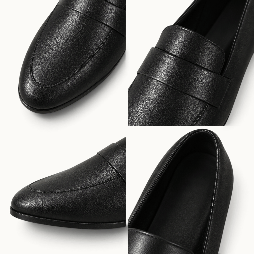 montelore-souliers Mocassins Noirs Plats