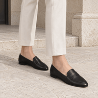 montelore-souliers Mocassins Noirs Plats