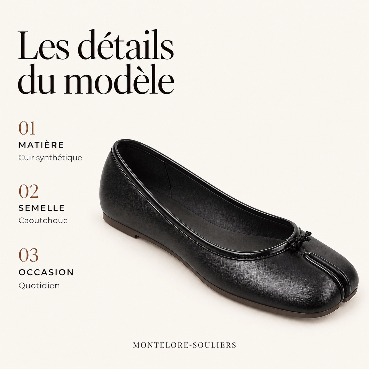 montelore-souliers Mocassins Plats À Bout Fendu