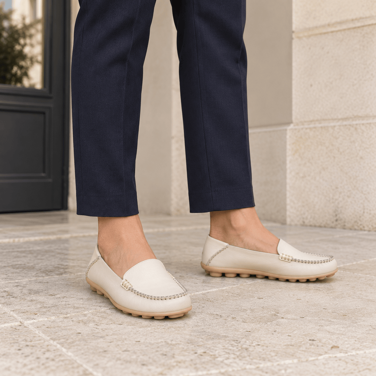 montelore-souliers Mocassins Plats En Cuir