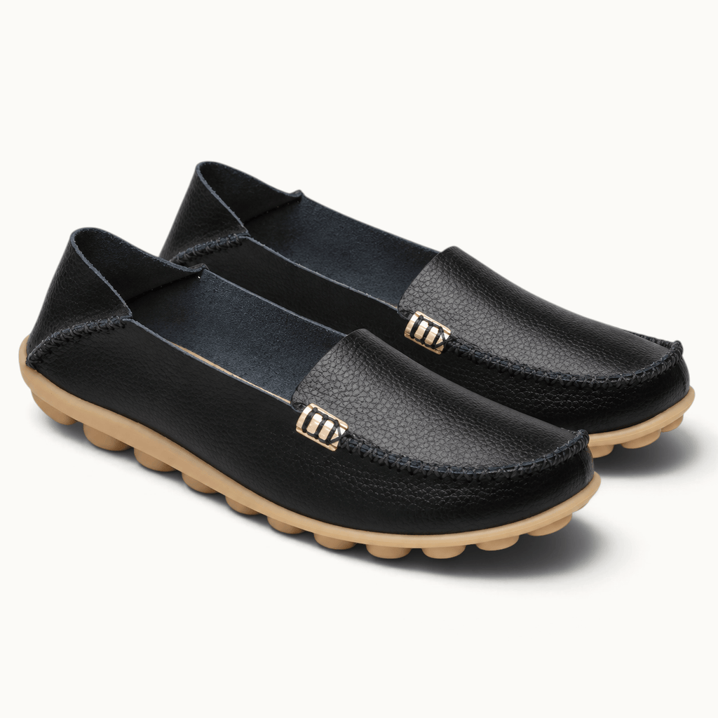 montelore-souliers Mocassins Plats En Cuir