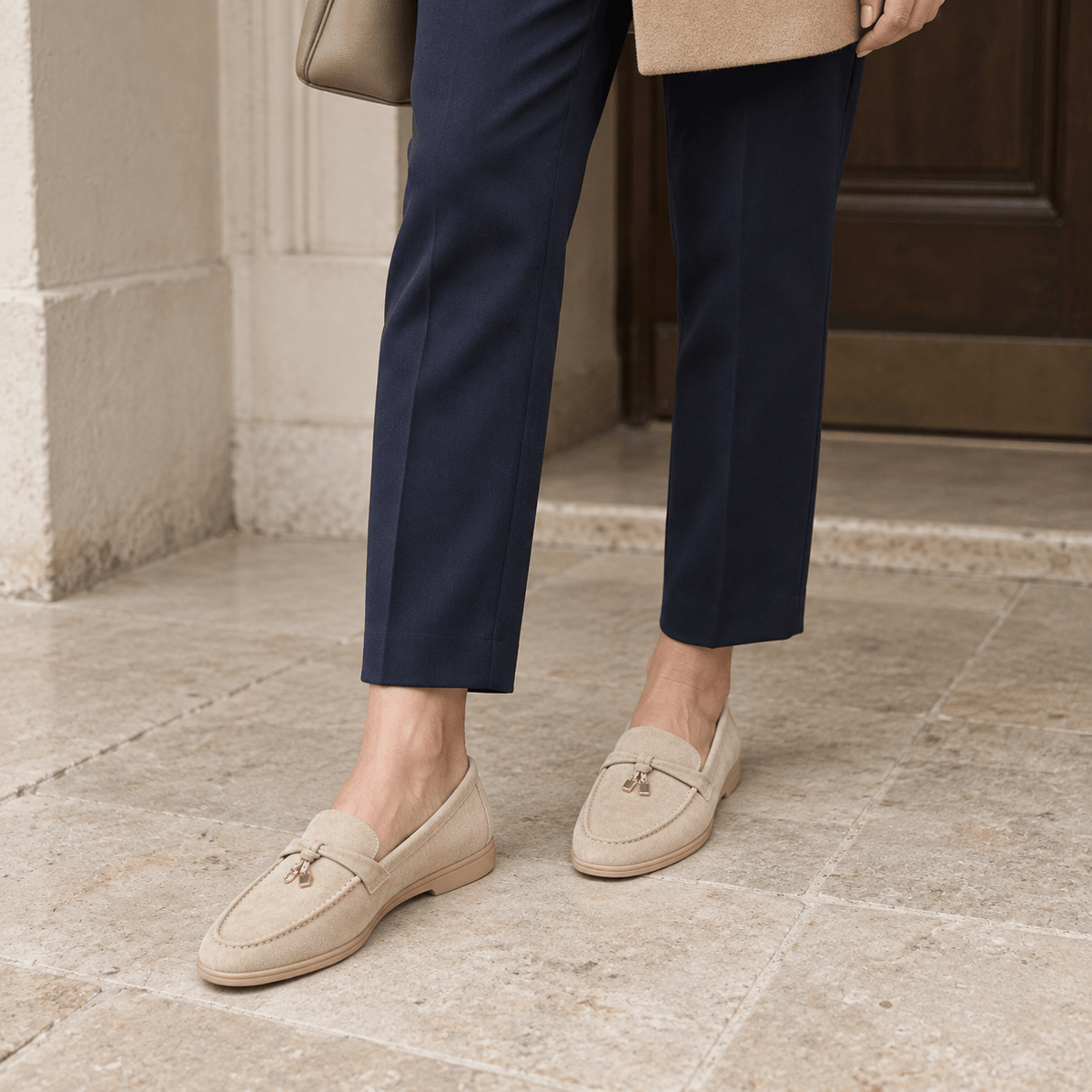 montelore-souliers Mocassins Plats En Daim
