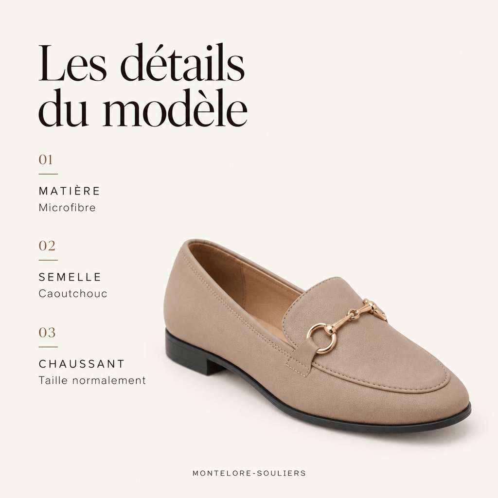 montelore-souliers Mocassins Plats En Microfibre À Boucle Métallique