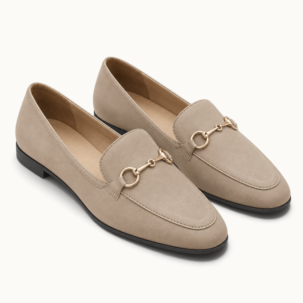 montelore-souliers Mocassins Plats En Microfibre À Boucle Métallique