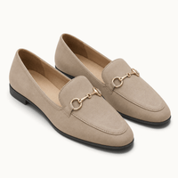 montelore-souliers Mocassins Plats En Microfibre À Boucle Métallique