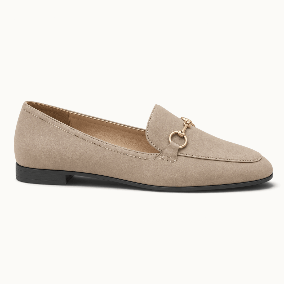 montelore-souliers Mocassins Plats En Microfibre À Boucle Métallique
