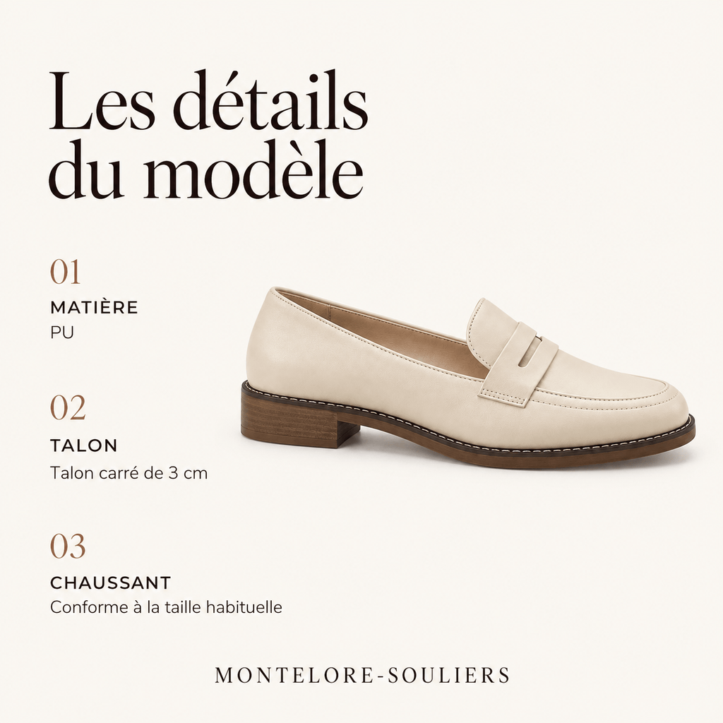 montelore-souliers Mocassins Polyuréthane Plateforme Talon Carré