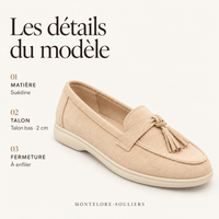 montelore-souliers Mocassins Printemps À Glands En Suédine
