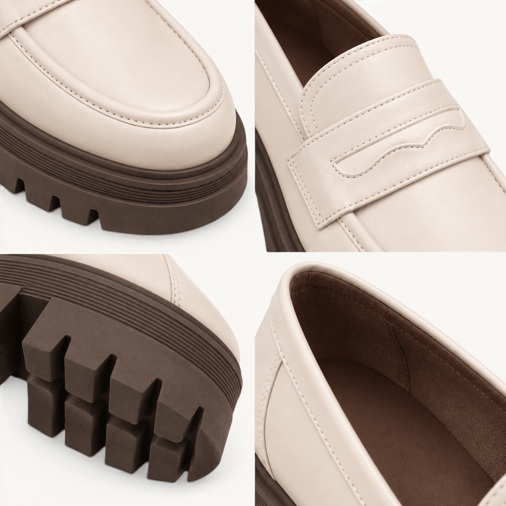 montelore-souliers Mocassins Simili-Cuir Plateforme Beige