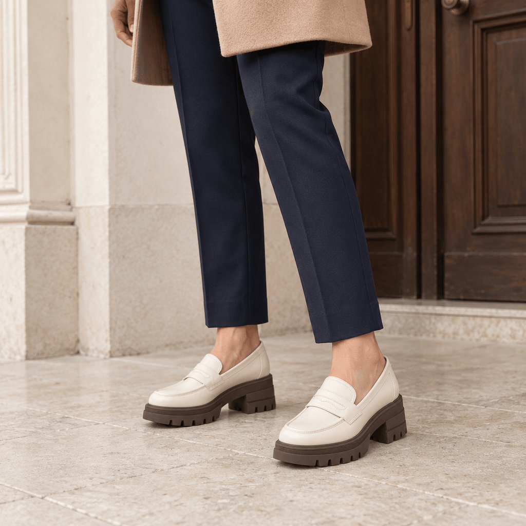 montelore-souliers Mocassins Simili-Cuir Plateforme Beige