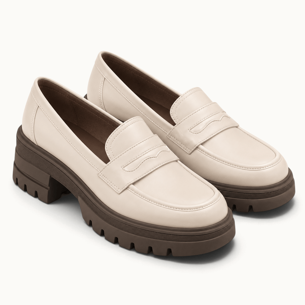 montelore-souliers Mocassins Simili-Cuir Plateforme Beige