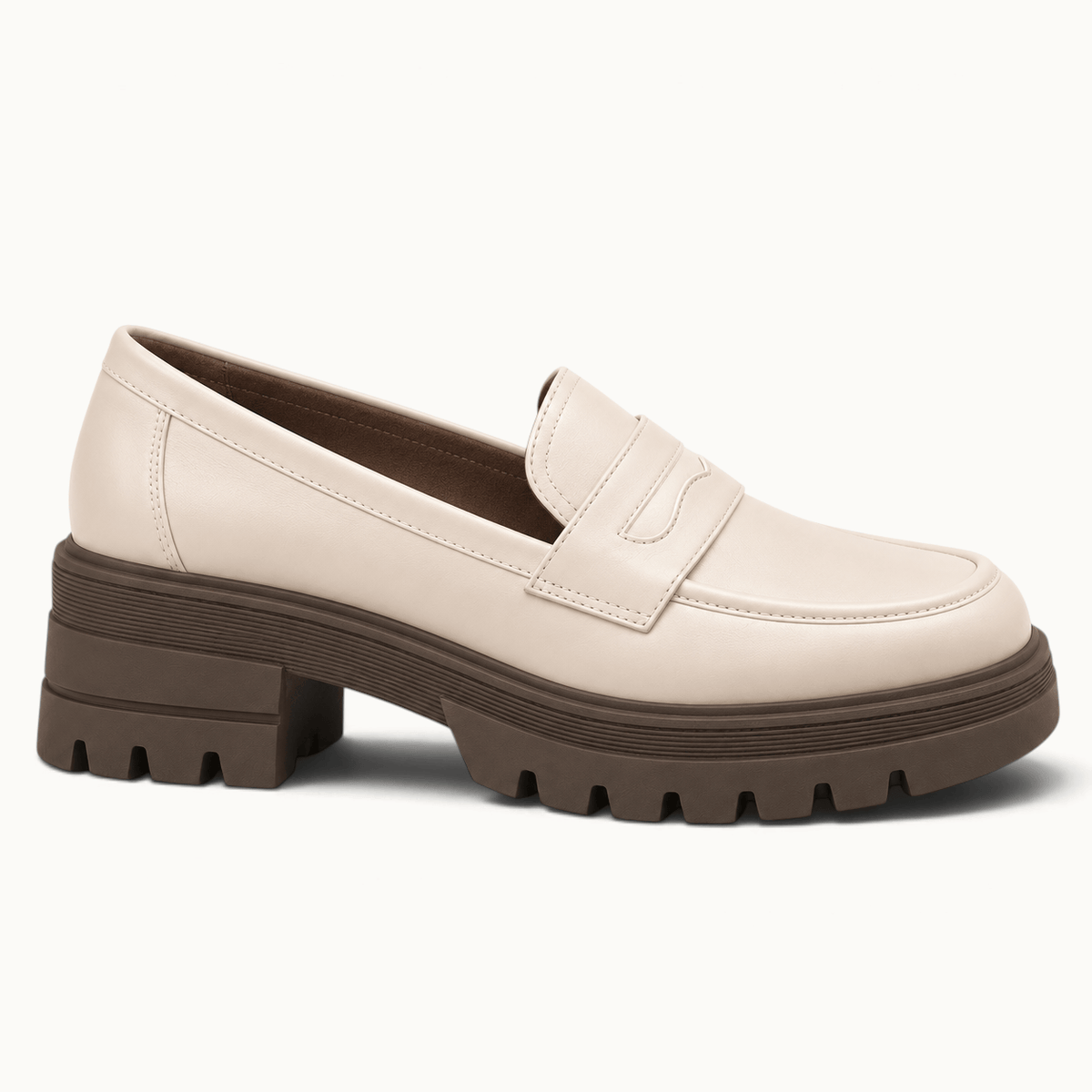 montelore-souliers Mocassins Simili-Cuir Plateforme Beige