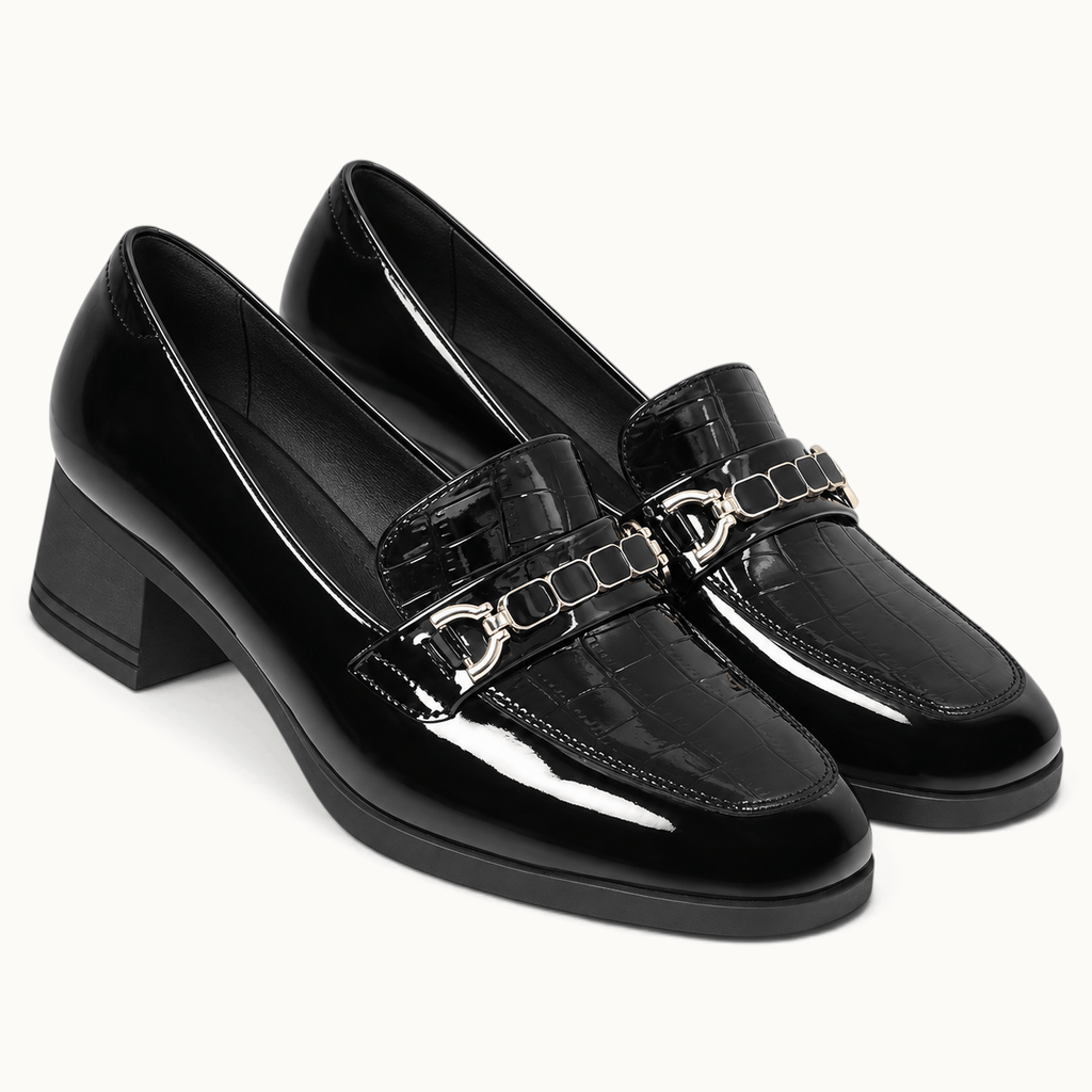 montelore-souliers Mocassins Simili-Cuir Verni Talon Bloc
