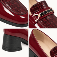 montelore-souliers Mocassins Simili-Cuir Verni Talon Bloc