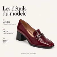 montelore-souliers Mocassins Simili-Cuir Verni Talon Bloc