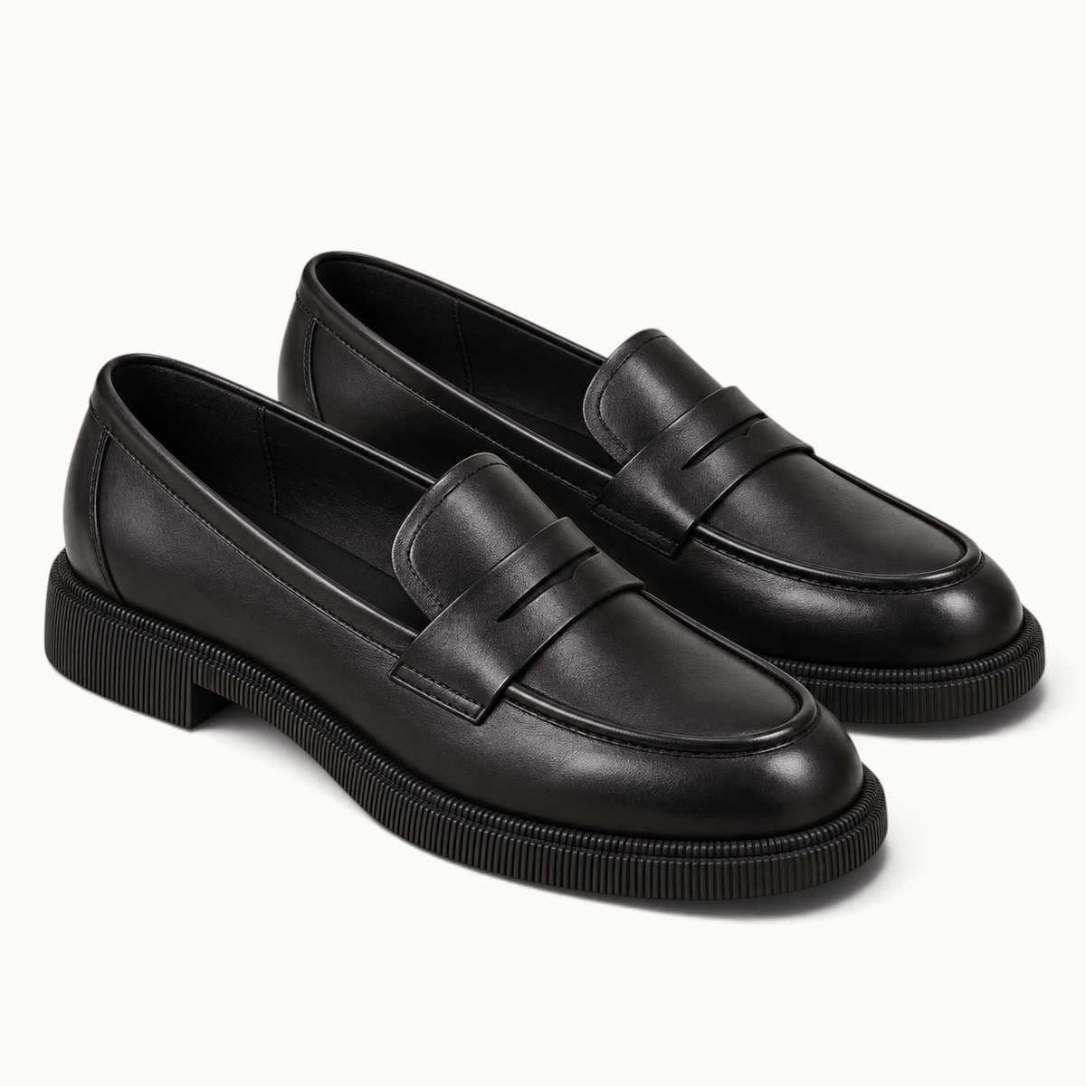 montelore-souliers Mocassins Verni Noirs