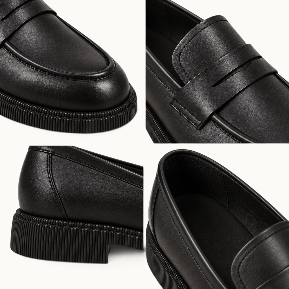 montelore-souliers Mocassins Verni Noirs